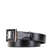ブルガリ スクエアバックル ベルト ブラック レザー レディース BVLGARI 【中古】